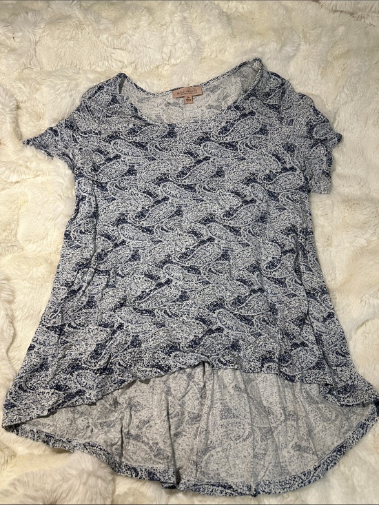 Philosophy Tops - Philosophy navy and white paisley high-low tunic